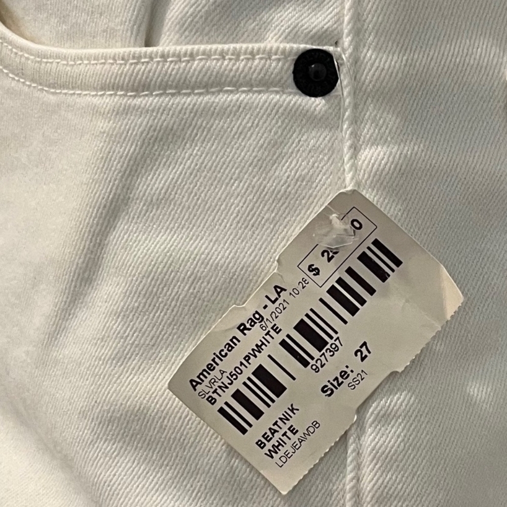 Slvrlake Beatnik Slim Straight High Rise White 5 Pocket Jeans Size 27 NWT - Picture 7 of 14